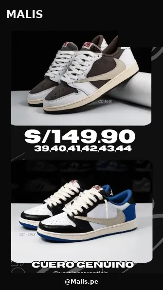 Retro 1 Low Travis Premium estilo Jordan, referencia MALIS-5058